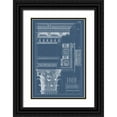 thumbnail image 1 of Vision Studio  11x14 Black Ornate Wood Framed with Double Matting Museum Art Print Titled - Column and Cornice Blueprint III, 1 of 4