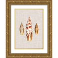 thumbnail image 1 of Vision Studio 11x14 Gold Ornate Wood Framed with Double Matting Museum Art Print Titled - Antique Shells on Linen I, 1 of 4