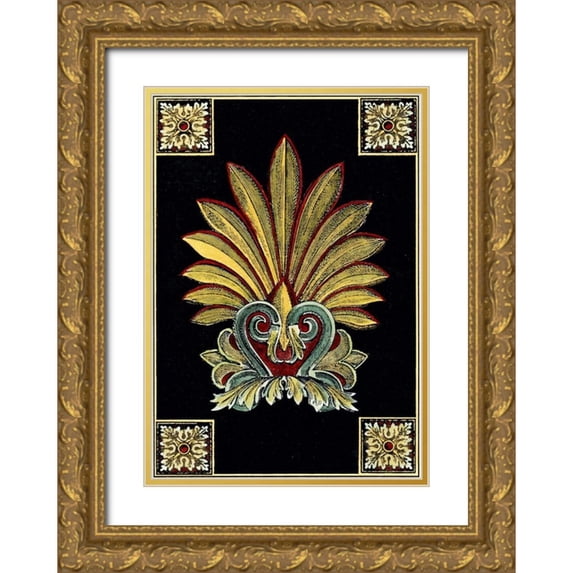 Vision Studio 11x14 Gold Ornate Wood Framed with Double Matting Museum Art Print Titled - Petite Finial on Black I