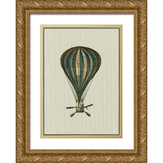 Vision Studio 11x14 Gold Ornate Wood Framed with Double Matting Museum Art Print Titled - Vintage Ballooning II