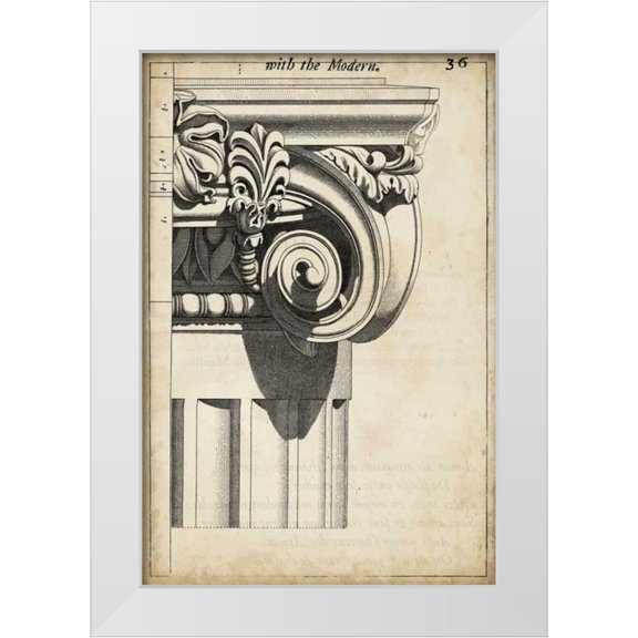Vision Studio 11x14 White Modern Wood Framed Museum Art Print Titled - Architectural Composition III