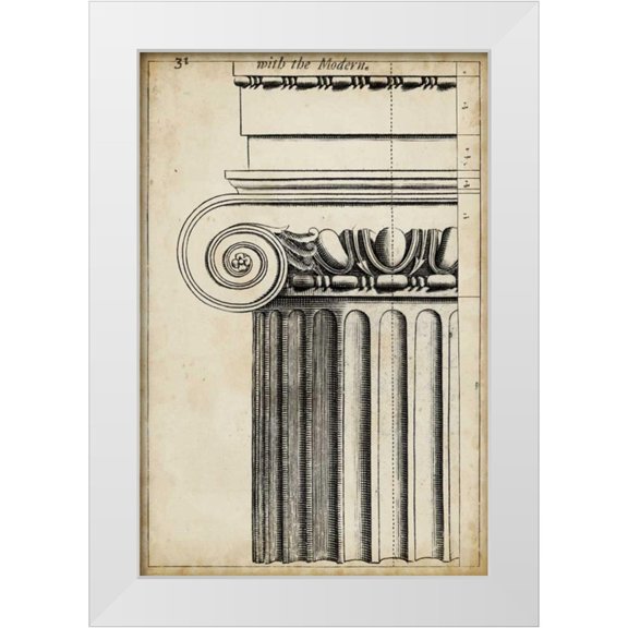 Vision Studio 11x14 White Modern Wood Framed Museum Art Print Titled - Architectural Composition I