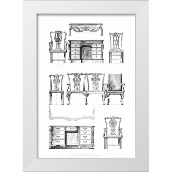 Vision Studio 11x14 White Modern Wood Framed Museum Art Print Titled - Custom Furniture Blueprint I