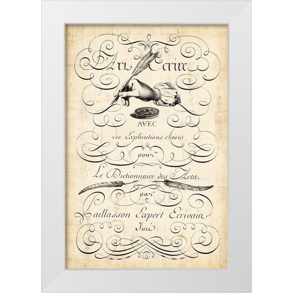 Vision Studio 11x14 White Modern Wood Framed Museum Art Print Titled - The Art of Penmanship