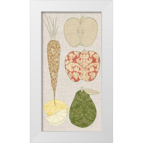 Vision Studio 11x18 White Modern Wood Framed Museum Art Print Titled - Contour Fruits and Veggies VII