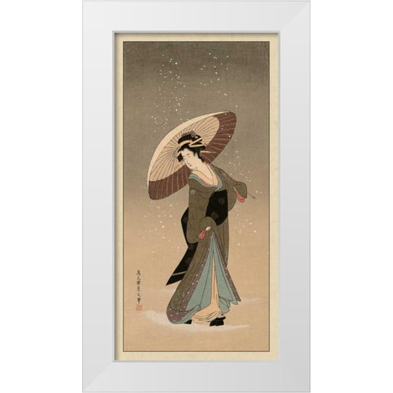 Vision Studio 11x18 White Modern Wood Framed Museum Art Print Titled - Women of Japan V