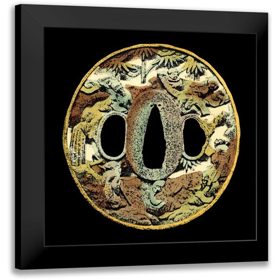 Vision Studio 12x12 Black Modern Framed Museum Art Print Titled - Asian Medallion I