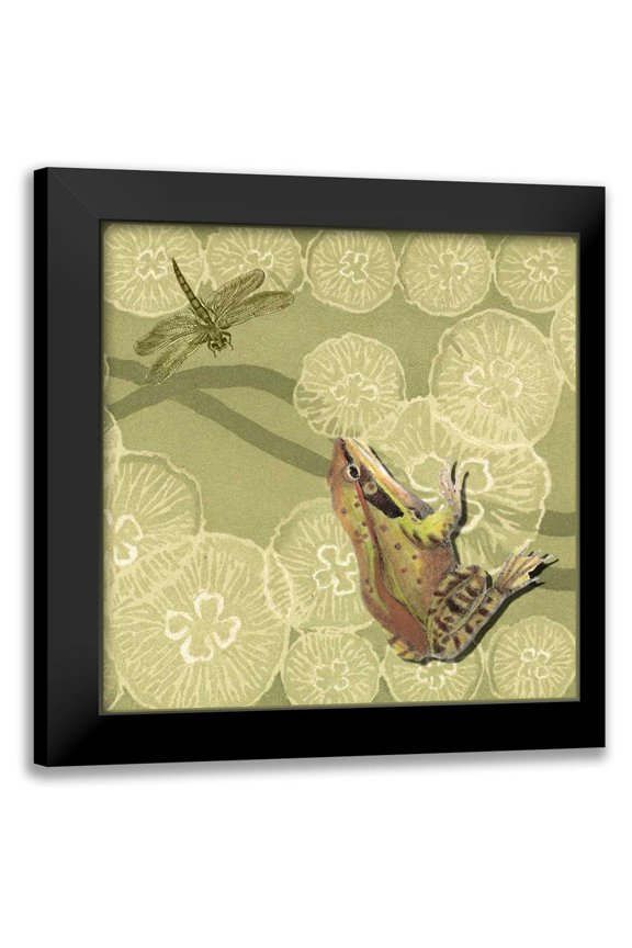 Vision Studio 12x12 Black Modern Framed Museum Art Print Titled - Frog Fable I