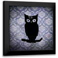 thumbnail image 1 of Vision Studio 12x12 Black Modern Framed Museum Art Print Titled - Owl and Damask, 1 of 5