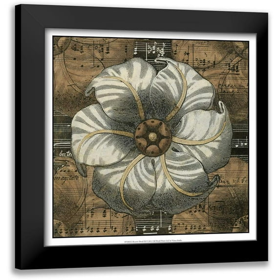 Vision Studio 12x12 Black Modern Framed Museum Art Print Titled - Rosette Detail III