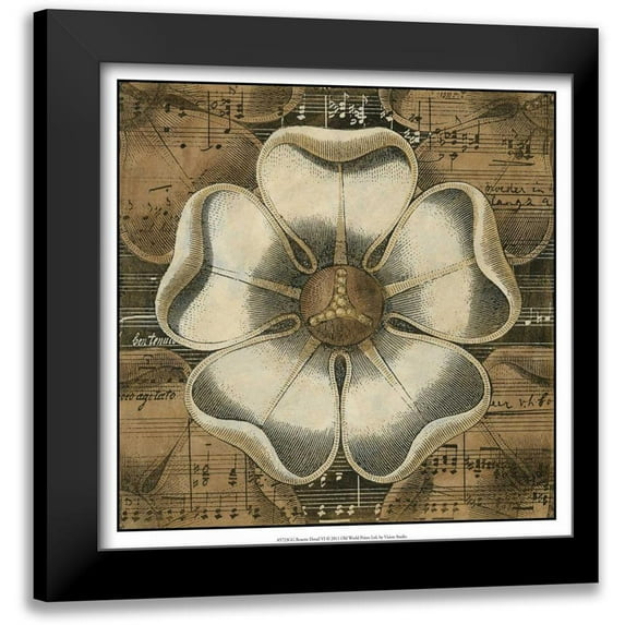 Vision Studio 12x12 Black Modern Framed Museum Art Print Titled - Rosette Detail VI