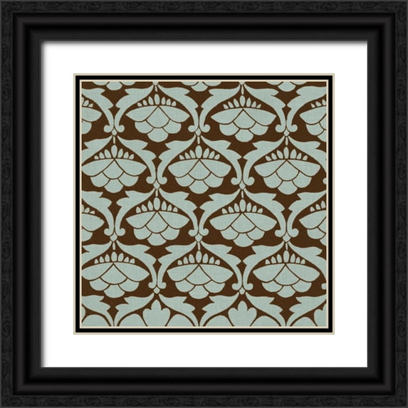 Vision Studio 12x12 Black Ornate Wood Framed with Double Matting Museum Art Print Titled - Spa and Sepia Tile IV