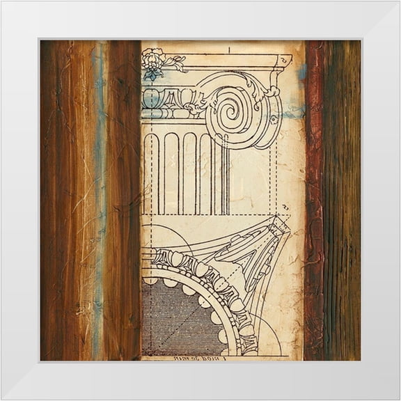 Vision Studio 12x12 White Modern Wood Framed Museum Art Print Titled - Architectural Archive II
