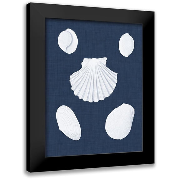 Vision Studio 12x14 Black Modern Framed Museum Art Print Titled - Coquillages Blancs III