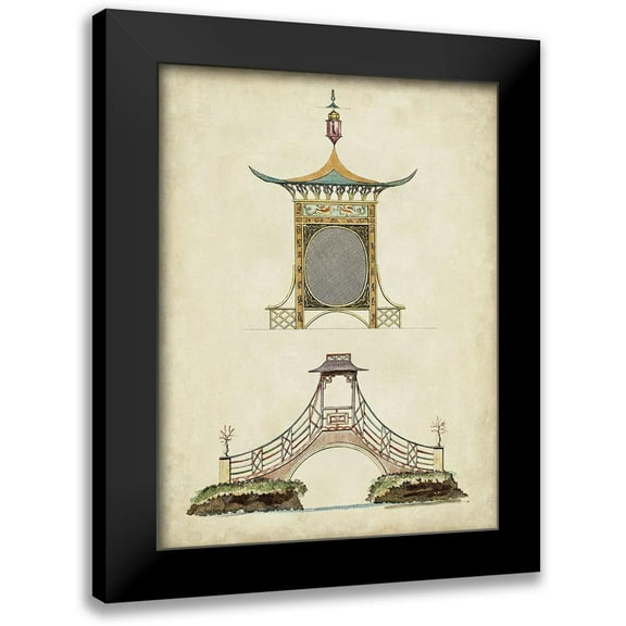 Vision Studio 12x14 Black Modern Framed Museum Art Print Titled - Garden Follies III