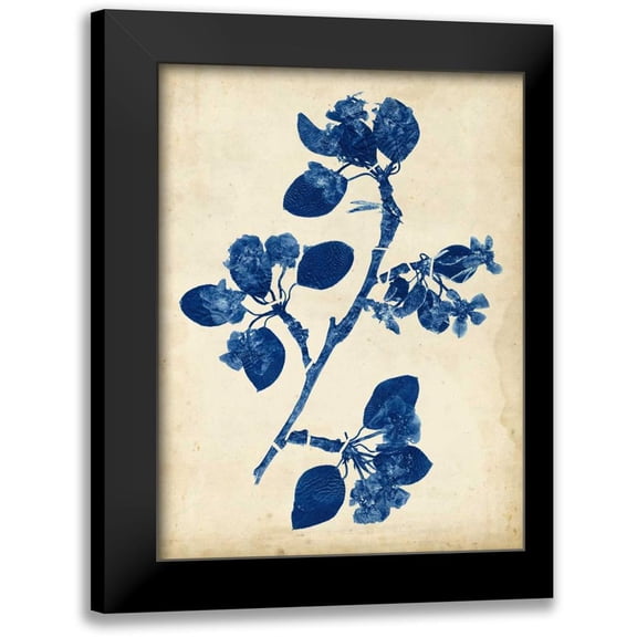 Vision Studio 12x14 Black Modern Framed Museum Art Print Titled - Indigo Leaf Study IV