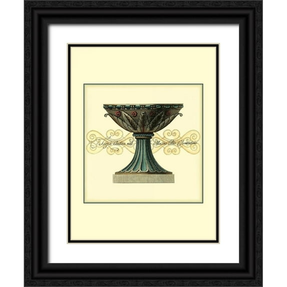 Vision Studio 12x14 Black Ornate Wood Framed with Double Matting Museum Art Print Titled - Antica Clementino Urna II