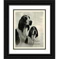thumbnail image 1 of Vision Studio 12x14 Black Ornate Wood Framed with Double Matting Museum Art Print Titled - B and W Chien de Chasse, 1 of 4
