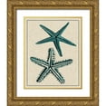 thumbnail image 1 of Vision Studio 12x14 Gold Ornate Wood Framed with Double Matting Museum Art Print Titled - Coastal Starfish I, 1 of 4