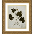 thumbnail image 1 of Vision Studio 12x14 Gold Ornate Wood Framed with Double Matting Museum Art Print Titled - Pressed Leaves on Linen III, 1 of 4