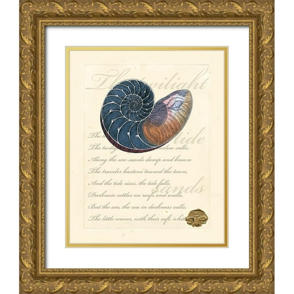 Vision Studio 12x14 Gold Ornate Wood Framed with Double Matting Museum Art Print Titled - Romance of the Shell I