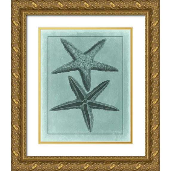 Vision Studio 12x14 Gold Ornate Wood Framed with Double Matting Museum Art Print Titled - Spa Shell Collection VIII