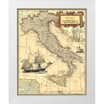 thumbnail image 1 of Vision Studio 12x14 White Modern Wood Framed Museum Art Print Titled - Italy Map, 1 of 4