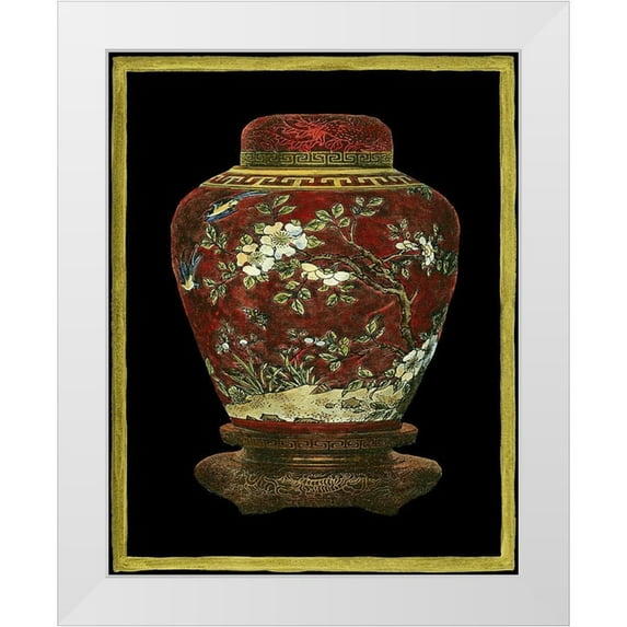 Vision Studio 12x14 White Modern Wood Framed Museum Art Print Titled - Oriental Ginger Jar I