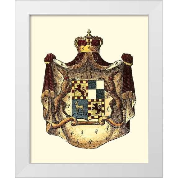 Vision Studio 12x14 White Modern Wood Framed Museum Art Print Titled - Regal Crest VIII
