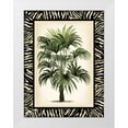 thumbnail image 1 of Vision Studio 12x14 White Modern Wood Framed Museum Art Print Titled - Small Palm in Zebra Border I, 1 of 4