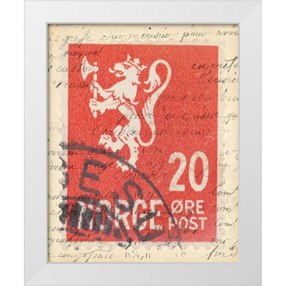 Vision Studio 12x14 White Modern Wood Framed Museum Art Print Titled - Vintage Stamp III