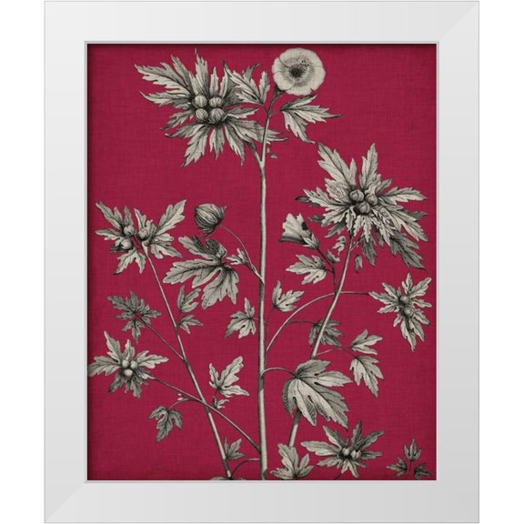 Vision Studio 12x14 White Modern Wood Framed Museum Art Print Titled - Vivid Chintz II