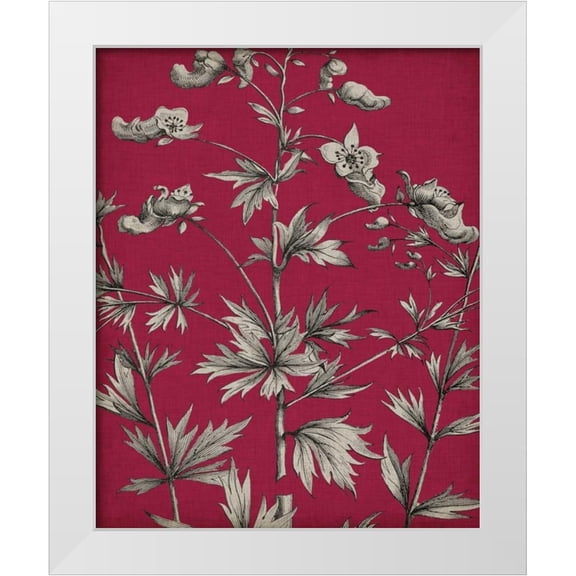 Vision Studio 12x14 White Modern Wood Framed Museum Art Print Titled - Vivid Chintz I