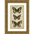thumbnail image 1 of Vision Studio 12x18 Gold Ornate Wood Framed with Double Matting Museum Art Print Titled - Butterfly Script I, 1 of 4