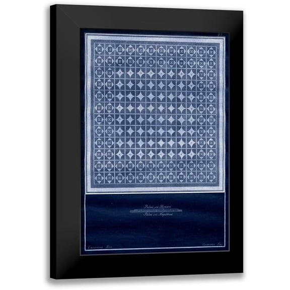 Vision Studio 13x18 Black Modern Framed Museum Art Print Titled - Indigo Tile VI