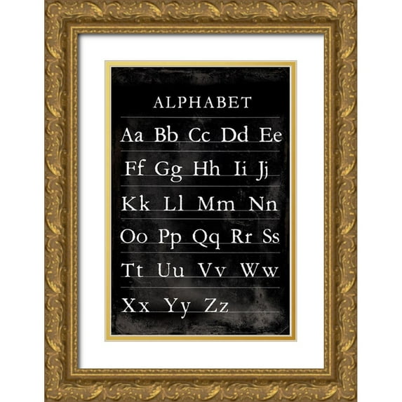 Vision Studio 13x18 Gold Ornate Wood Framed with Double Matting Museum Art Print Titled - Alphabet Chart