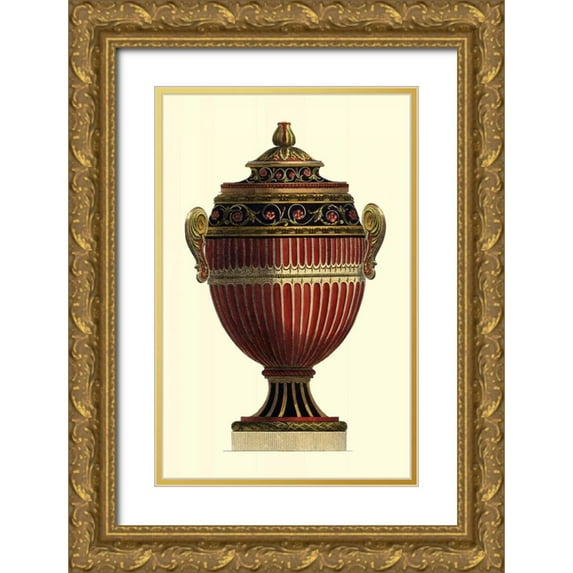 Vision Studio 13x18 Gold Ornate Wood Framed with Double Matting Museum Art Print Titled - Empire Urn I