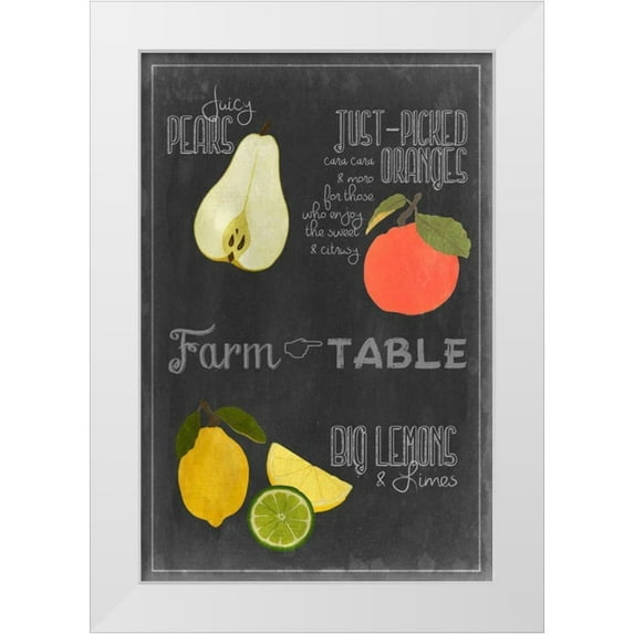 Vision Studio 13x18 White Modern Wood Framed Museum Art Print Titled - Blackboard Fruit IV