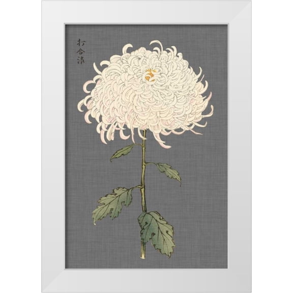 Vision Studio 13x18 White Modern Wood Framed Museum Art Print Titled - Dramatic Ivory Mums II