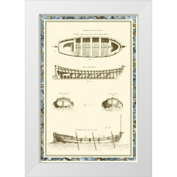 Vision Studio 13x18 White Modern Wood Framed Museum Art Print Titled - Ship Schematics IV