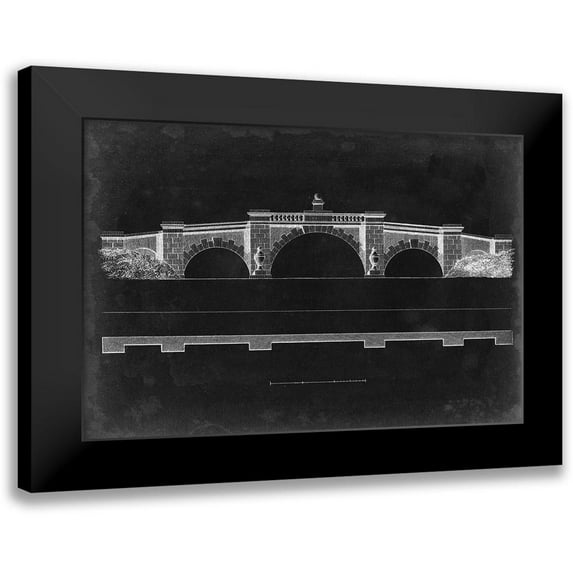 Vision Studio 14x11 Black Modern Framed Museum Art Print Titled - Bridge Schematic III