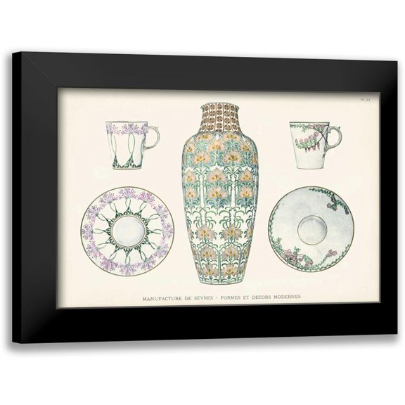 Vision Studio 14x11 Black Modern Framed Museum Art Print Titled - Sevres Porcelain Collection II