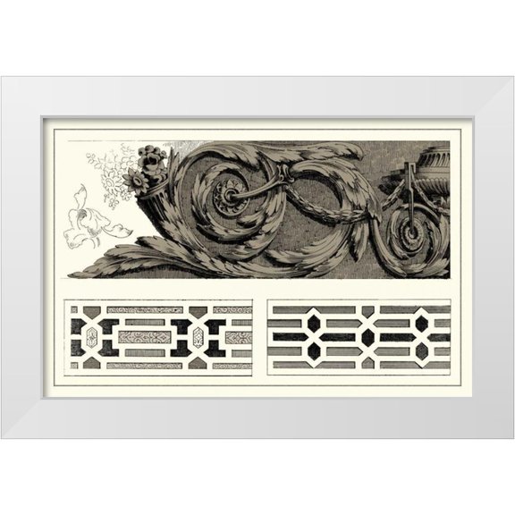 Vision Studio 14x11 White Modern Wood Framed Museum Art Print Titled - Baroque Details IV