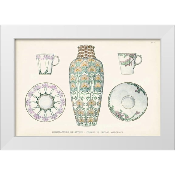 Vision Studio 14x11 White Modern Wood Framed Museum Art Print Titled - Sevres Porcelain Collection II