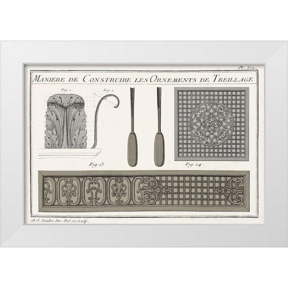 Vision Studio 14x11 White Modern Wood Framed Museum Art Print Titled - Survey of Architectural Design II