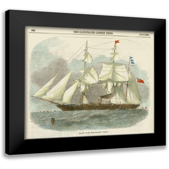 Vision Studio 14x12 Black Modern Framed Museum Art Print Titled - Antique Clipper Ship III