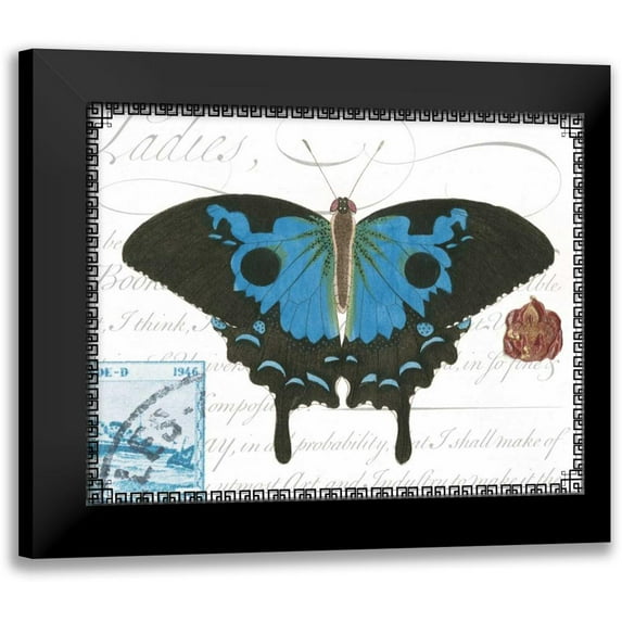 Vision Studio 14x12 Black Modern Framed Museum Art Print Titled - Butterfly Prose III