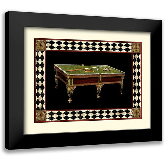 Vision Studio 14x12 Black Modern Framed Museum Art Print Titled - Lets Play Billiards II