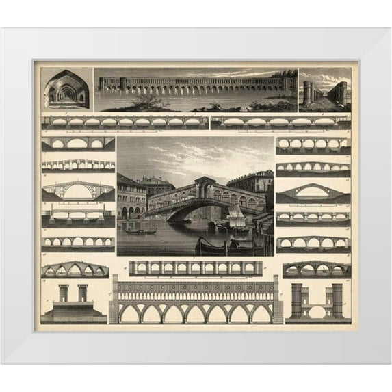 Vision Studio 14x12 White Modern Wood Framed Museum Art Print Titled - Antique City Plan II