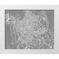 thumbnail image 1 of Vision Studio 14x12 White Modern Wood Framed Museum Art Print Titled - Custom Grey Map of Rome, 1 of 4